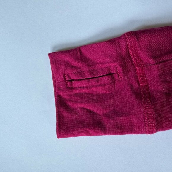 Wool& Womens XS Halsey Round Hem Long Sleeve Raglan Tunic Tee Shirt Red Merino - Picture 4 of 4